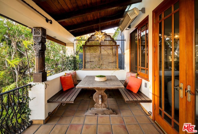 balcony with french doors