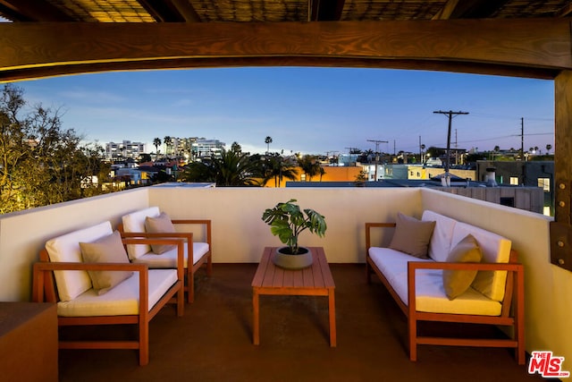 view of patio / terrace featuring a balcony and an outdoor hangout area