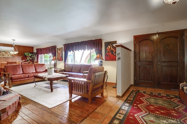 living room with light hardwood / wood-style floors