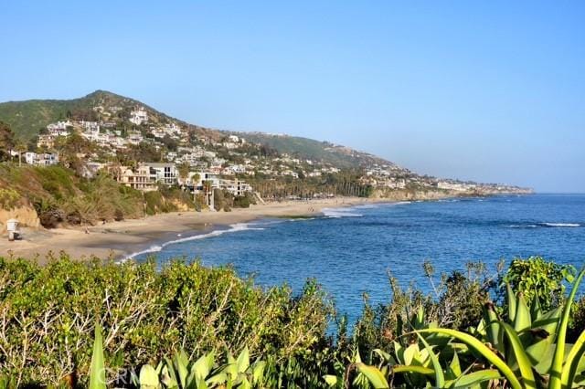 water view with a view of the beach and a mountain view