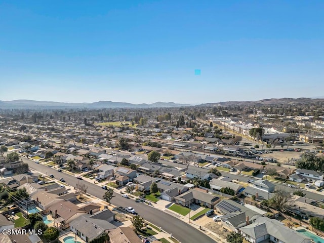 bird's eye view with a mountain view