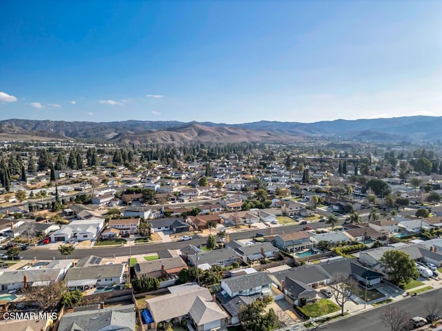 aerial view with a mountain view