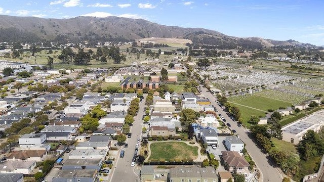 bird's eye view with a mountain view