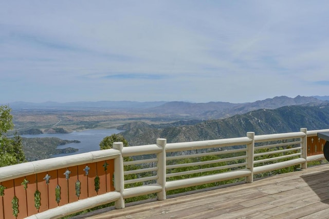 view of mountain feature featuring a water view