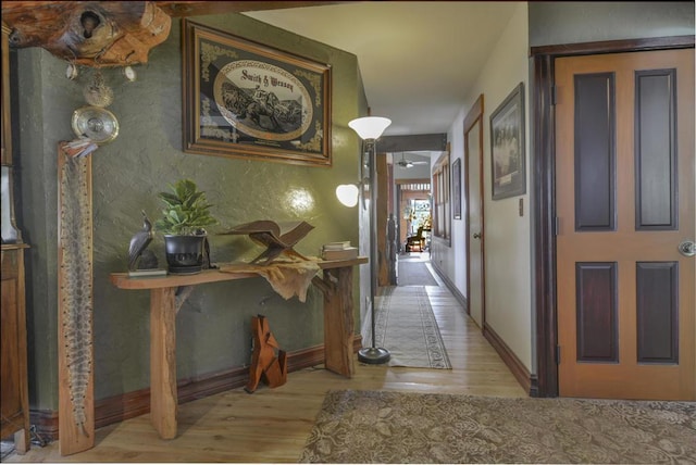 hall featuring light hardwood / wood-style flooring