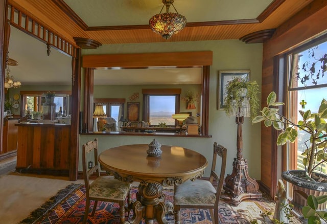 dining space with plenty of natural light