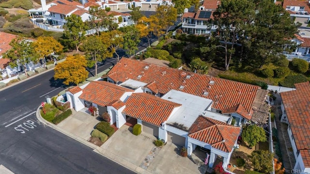 drone / aerial view with a residential view