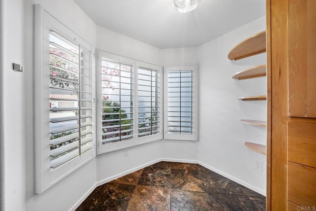 interior space with stone finish floor