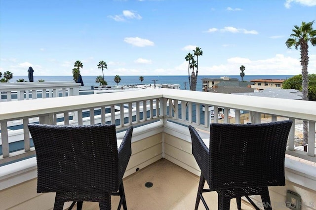 balcony with a water view