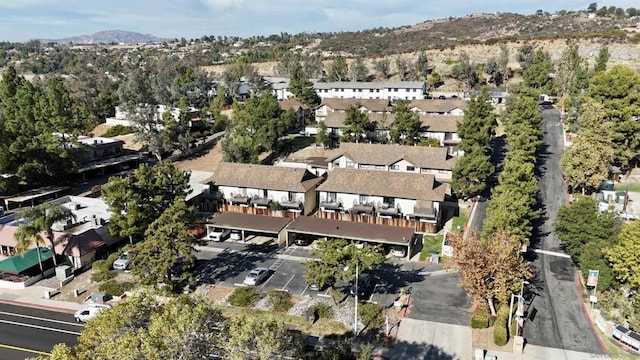 bird's eye view featuring a mountain view