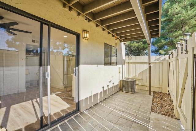 view of patio / terrace featuring central AC unit