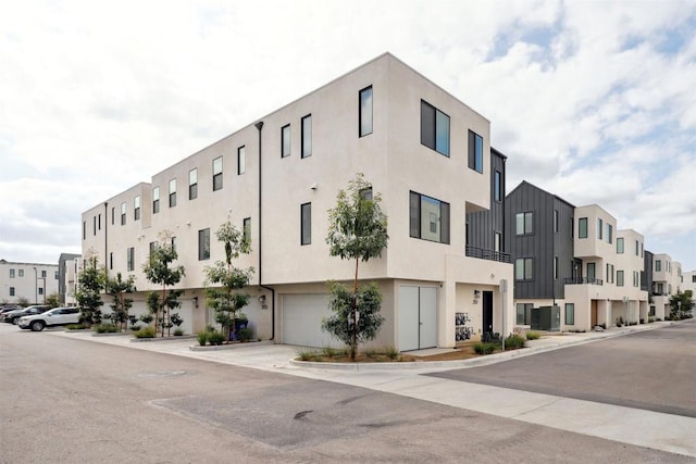 view of building exterior with a garage