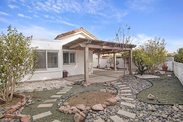 view of patio / terrace featuring a pergola