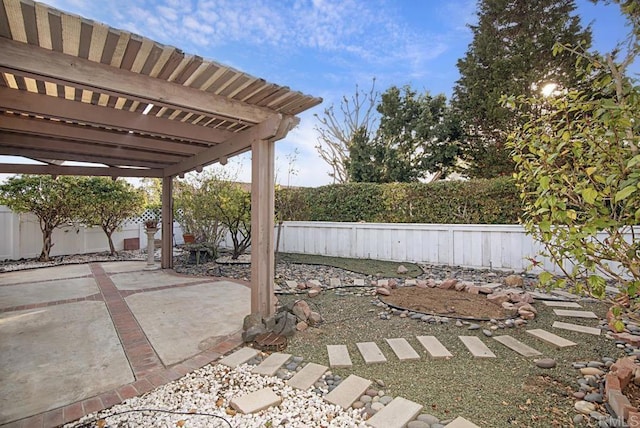 view of patio / terrace featuring a pergola