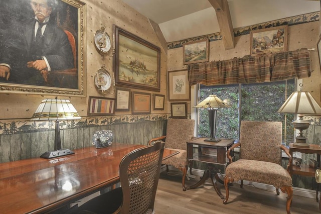 living area featuring hardwood / wood-style flooring