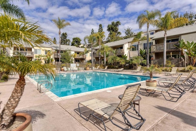 view of pool with a patio area