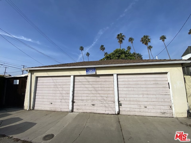 view of garage