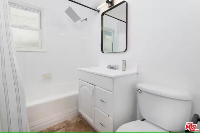 full bathroom with vanity, toilet, and shower / bath combination