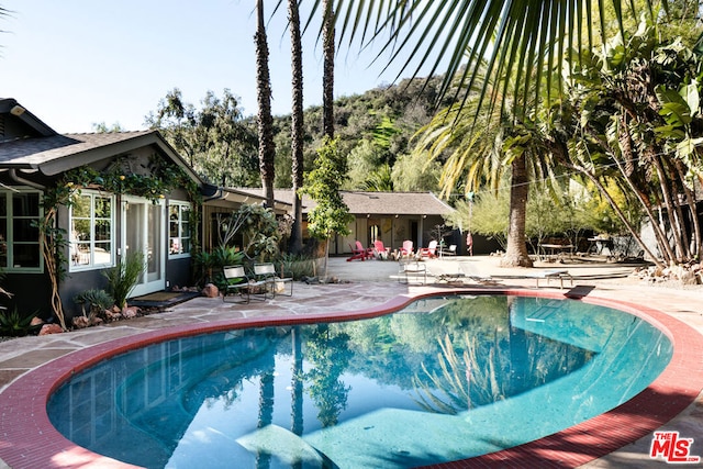 view of pool featuring a patio