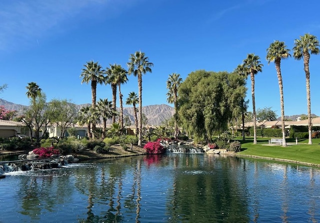 property view of water featuring a mountain view