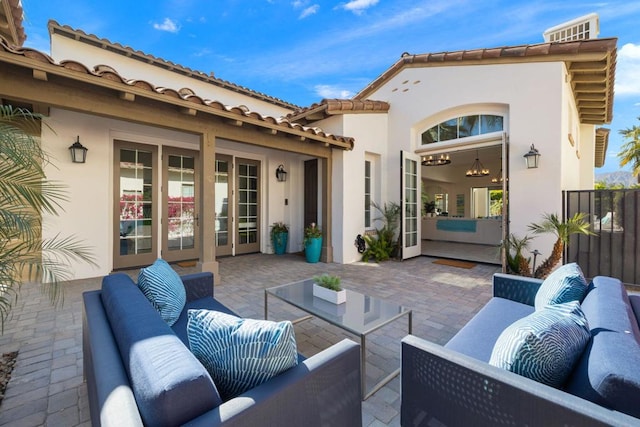 view of patio / terrace featuring an outdoor hangout area