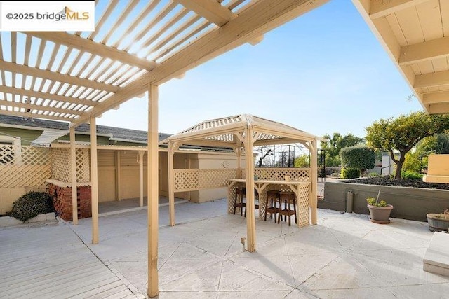 view of patio with a pergola