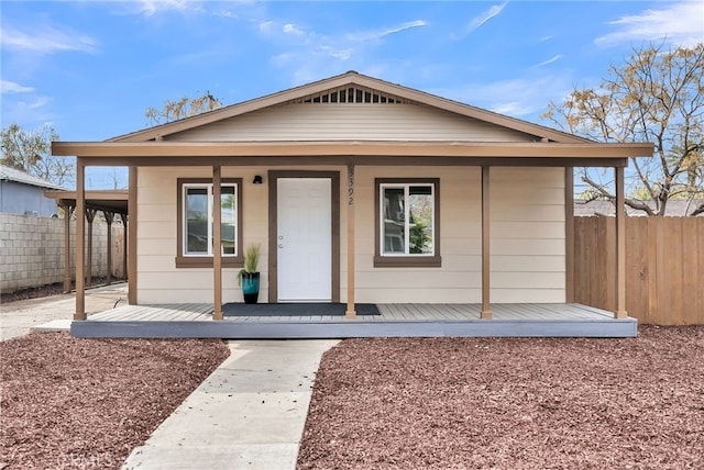 view of front of property with covered porch