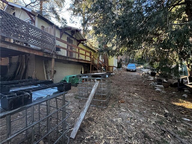 view of yard with an attached garage