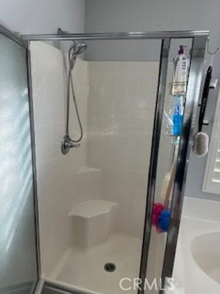 full bathroom featuring a shower stall