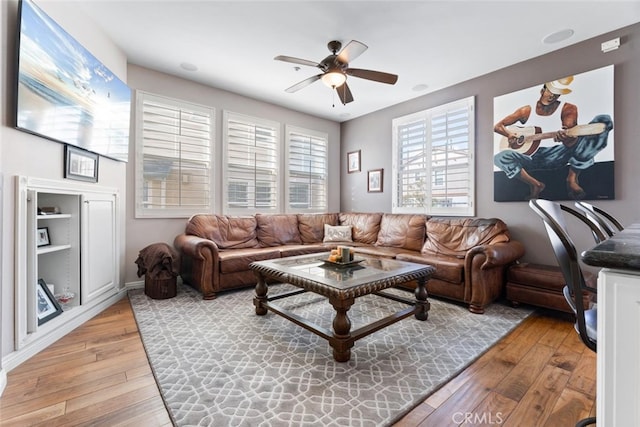 22 Arlington St, Ladera Ranch, CA 92694 - living room featuring light wood-style flooring and ceiling fan
