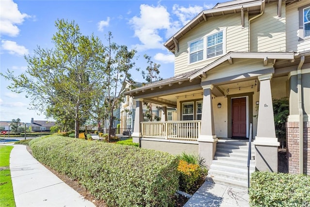 view of front of home with covered porch