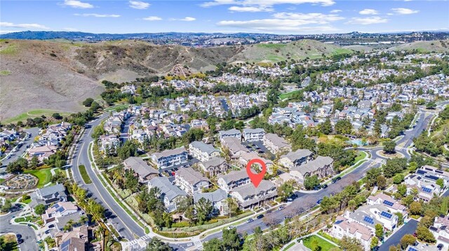 aerial view with a residential view