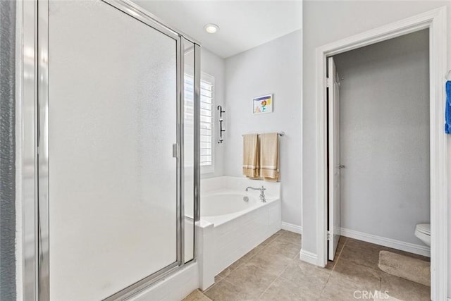 22 Arlington St, Ladera Ranch, CA 92694 - full bath with a shower stall, a garden tub, and tile patterned floors
