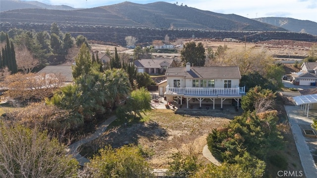 drone / aerial view with a mountain view