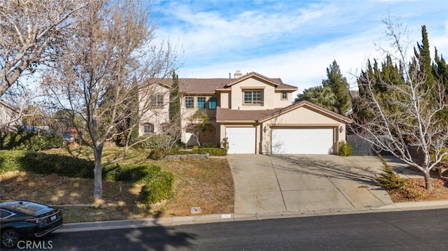 view of front property with a garage