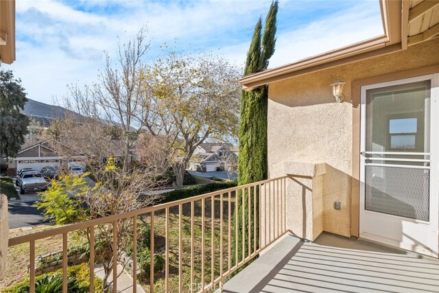 balcony with a mountain view