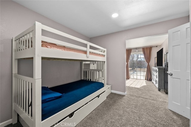 bedroom with carpet floors