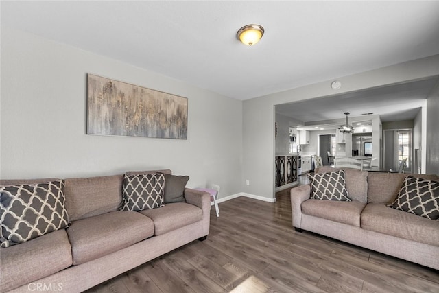 living room featuring hardwood / wood-style floors