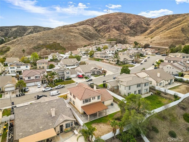 drone / aerial view with a mountain view