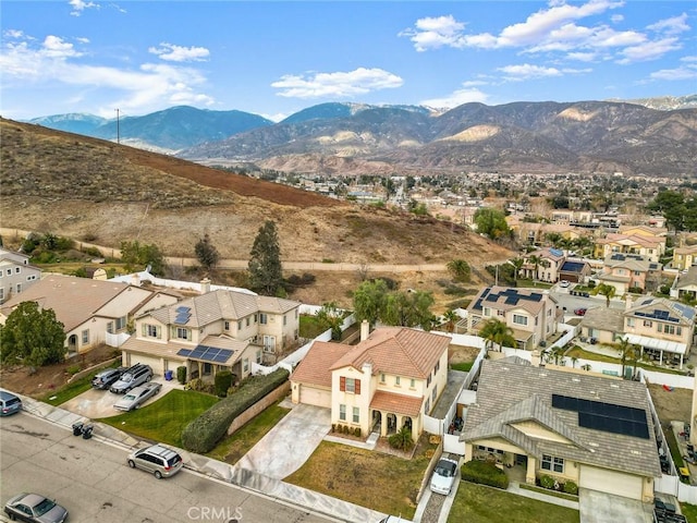 aerial view featuring a mountain view