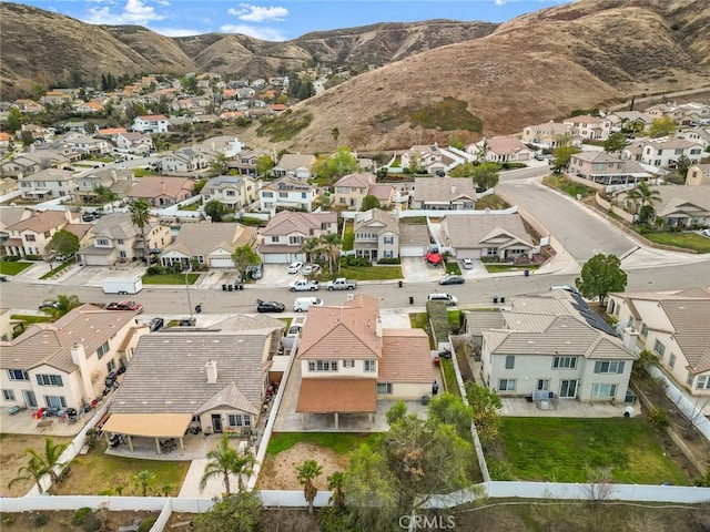 bird's eye view with a mountain view