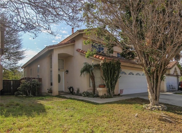 mediterranean / spanish-style home featuring a front lawn