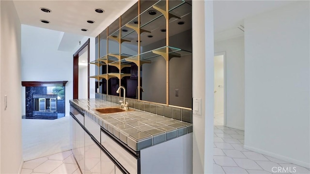 kitchen with sink and tile counters