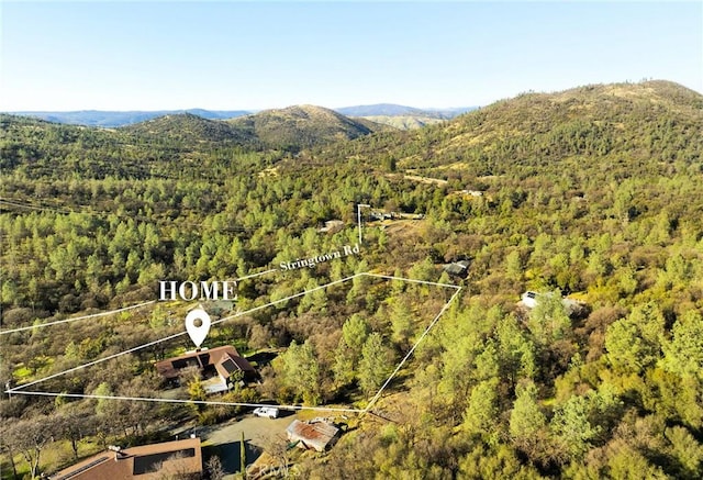 bird's eye view featuring a mountain view