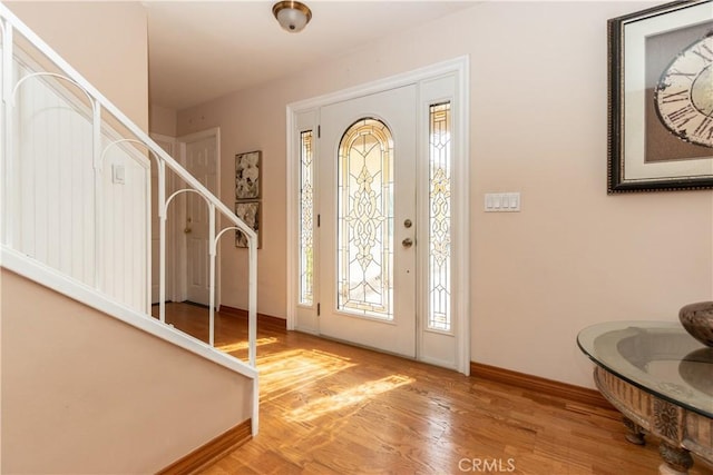 entrance foyer with wood-type flooring