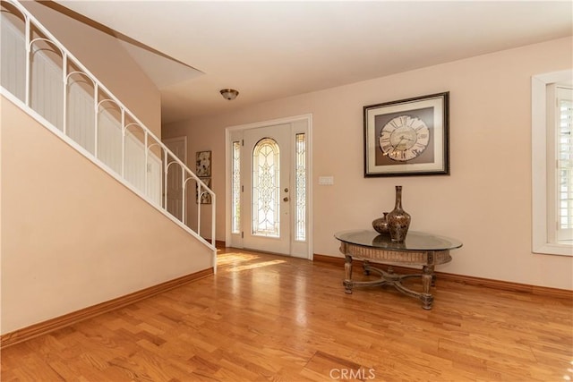 entrance foyer featuring light hardwood / wood-style floors