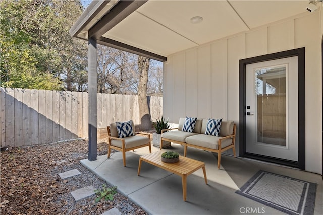 view of patio featuring outdoor lounge area