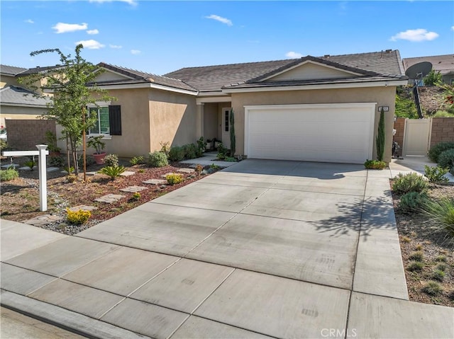 single story home featuring a garage