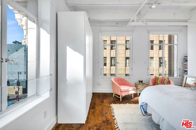 bedroom featuring dark wood-type flooring