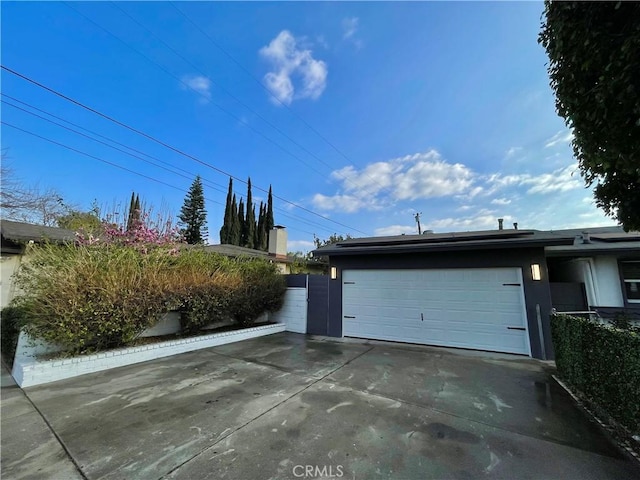 view of garage